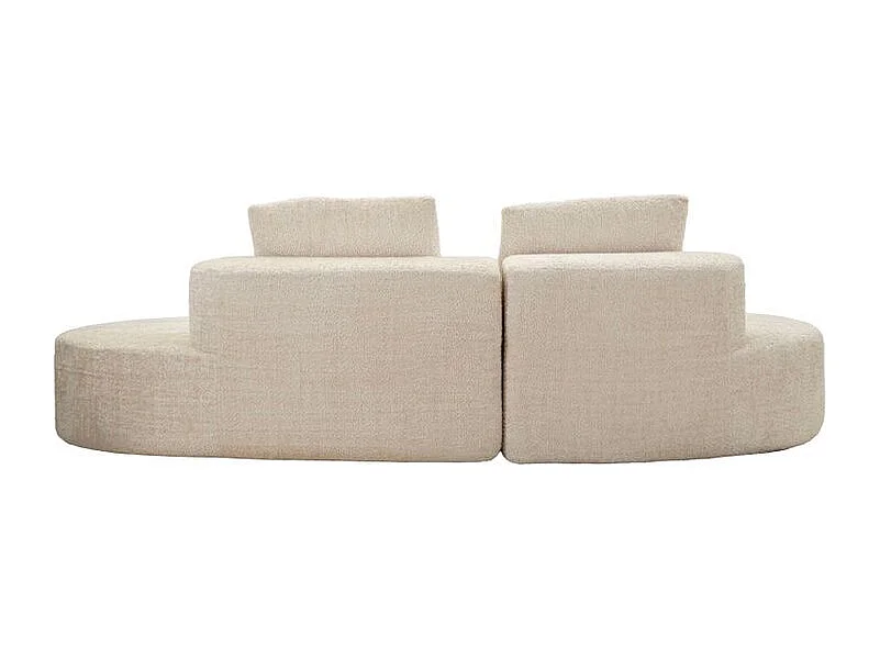 Sofá moderno de diseño escultural en color blanco.