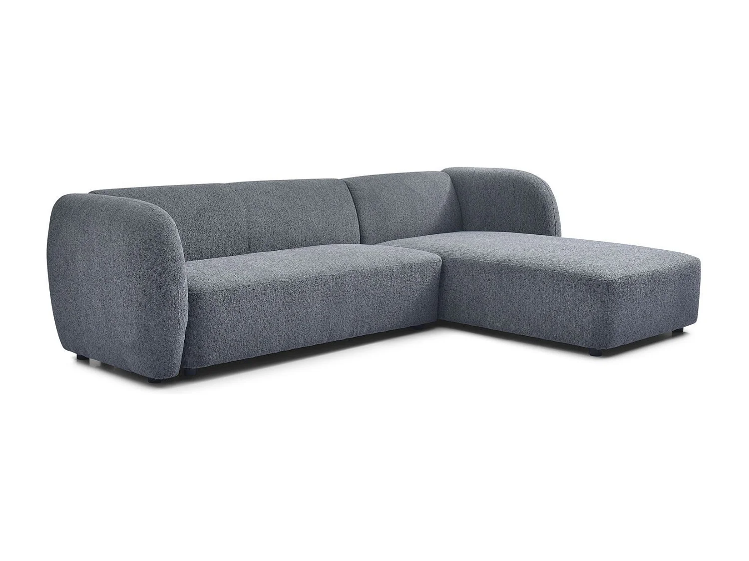 Canapé d'angle réversible moderne Larry Tissu bouclette Gris