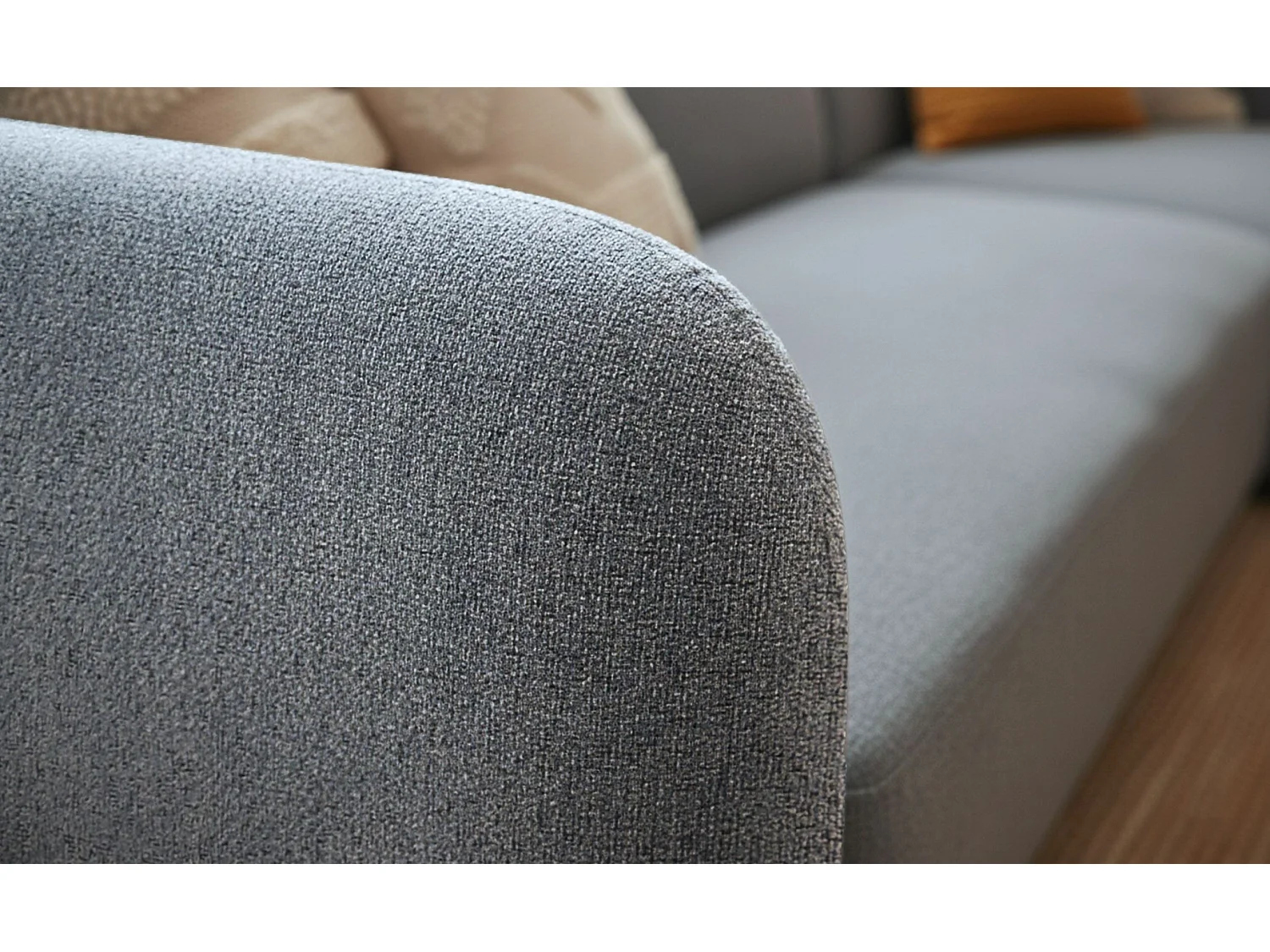Canapé d'angle réversible moderne Larry Tissu bouclette Gris