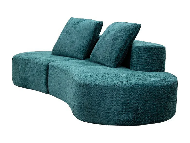 Canapé Teal design contemporain bleu intense