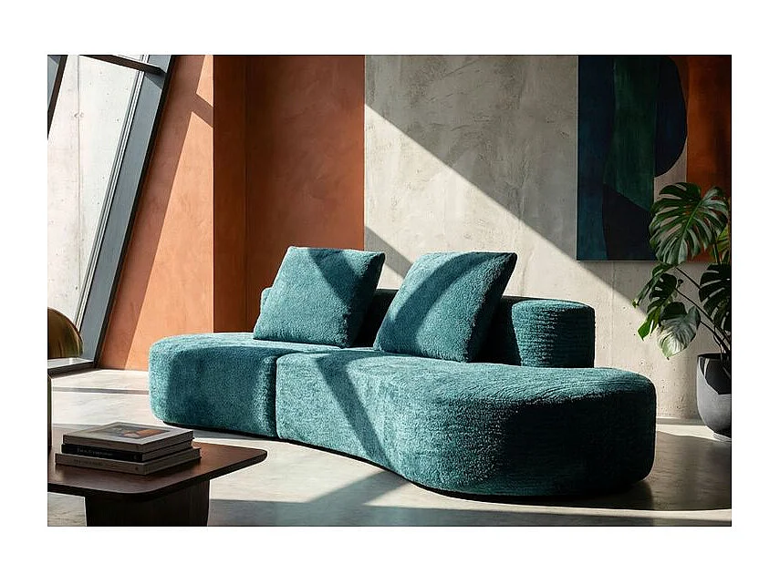 Canapé Teal design contemporain bleu intense