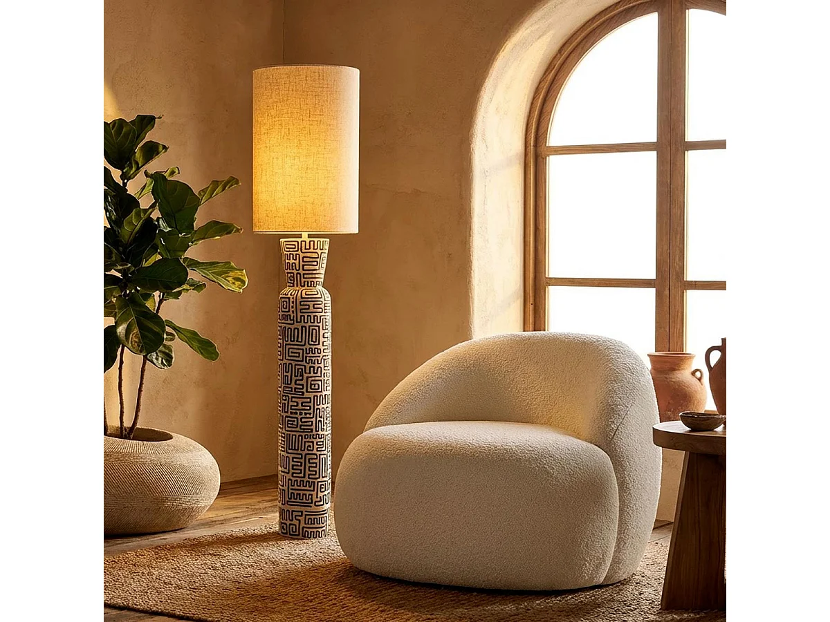 Lampe Design "Nairobi" 145cm Blanc & Noir