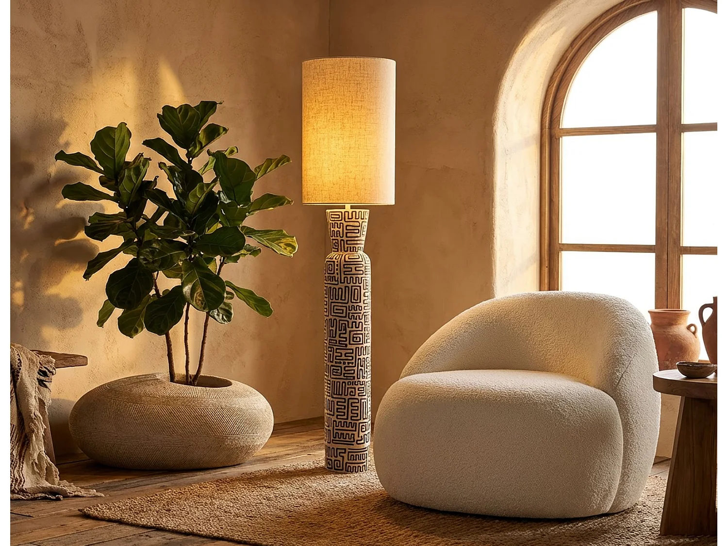 Lampe Design "Nairobi" 145cm Blanc & Noir