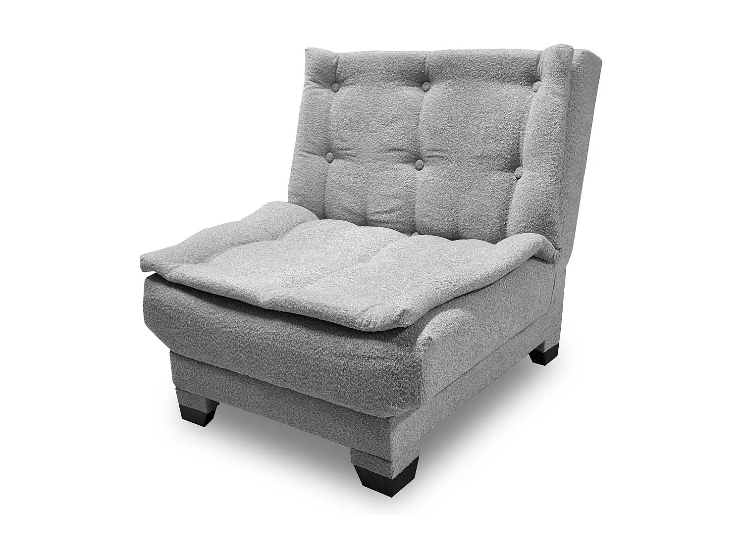 Fauteuil transformable en banquette Lefkada Tissu texturé Gris