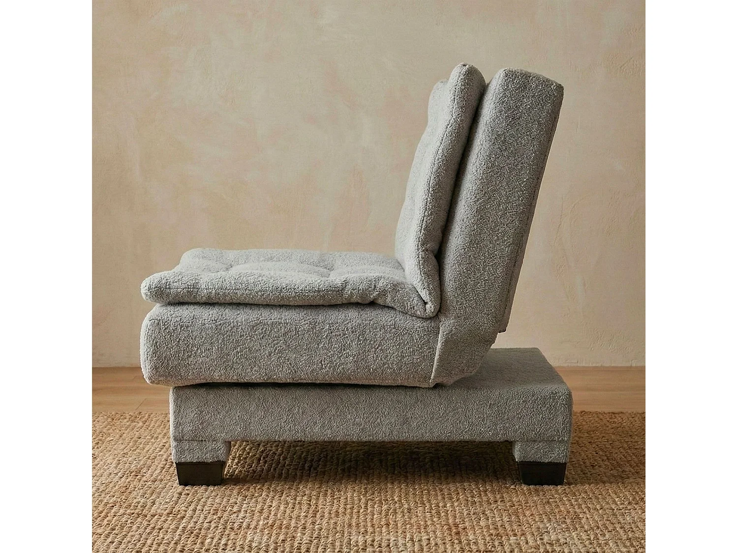 Fauteuil transformable en banquette Lefkada Tissu texturé Gris
