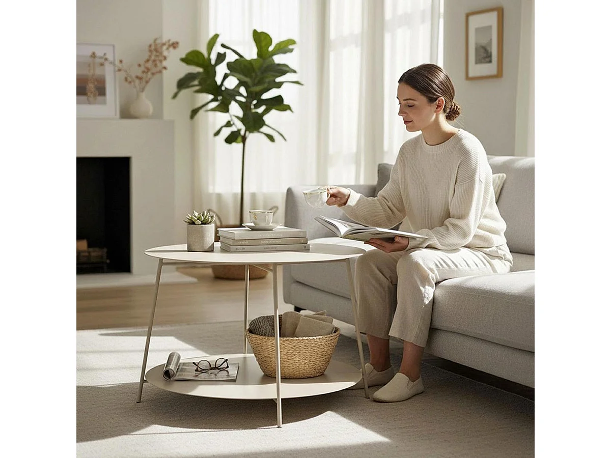 Table Basse en Métal "Conrad" 65cm Gris