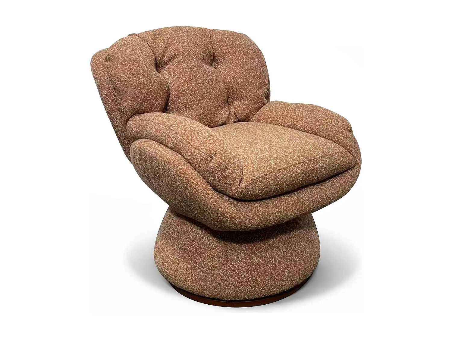 Now's Home - Fauteuil Pivotant En Tissu Chiné Brique 74x61x70cm Gustave