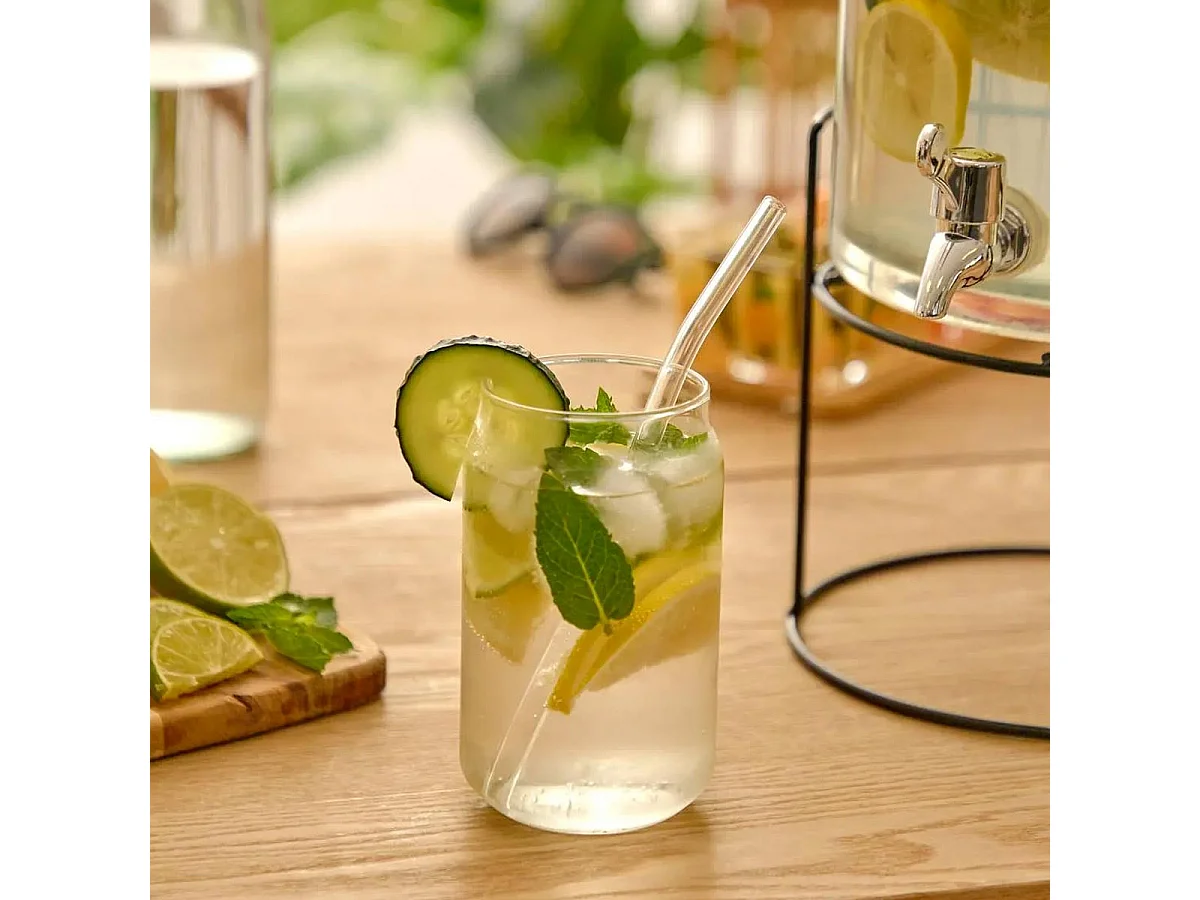 Verre Cannette Avec Paille "Julie" 52cl Transparent