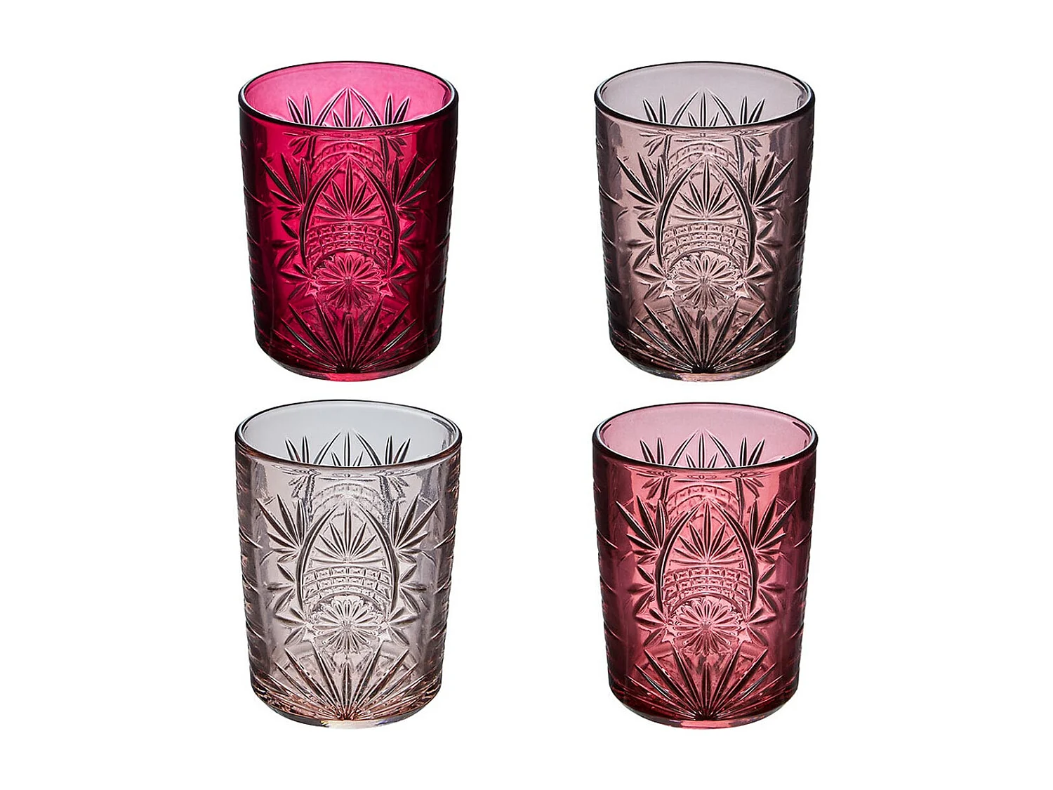 Lot de 4 Gobelets Bas Design "Ayla" 35cl Rose