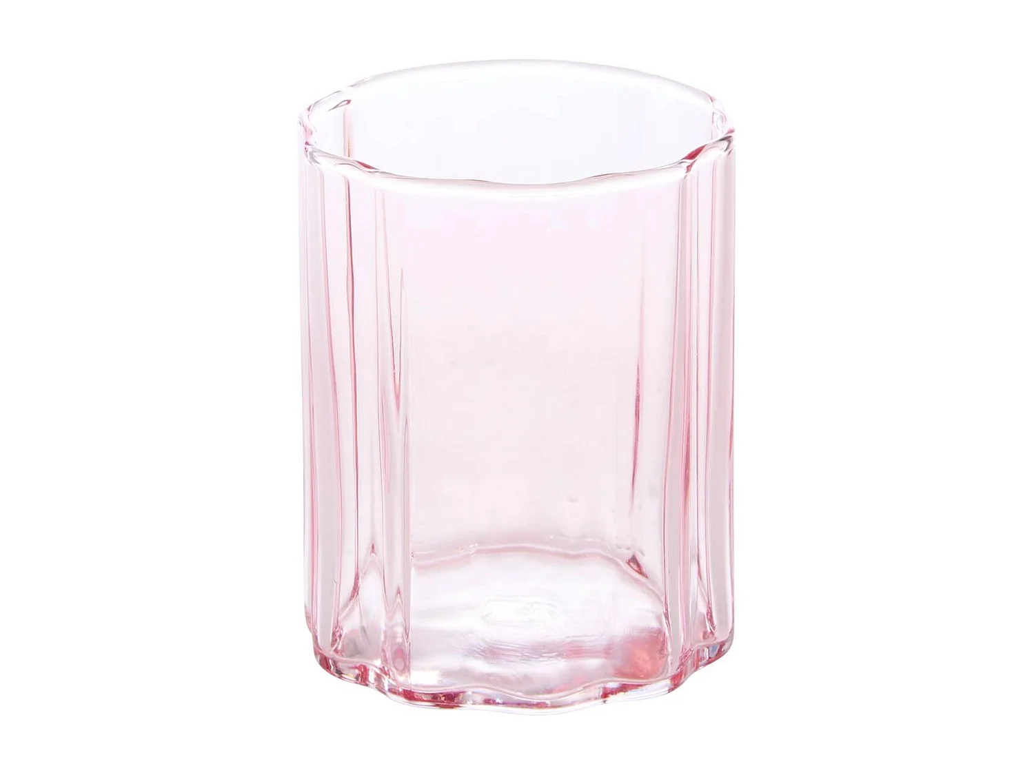 Lot de 6 Gobelet Bas en Verre "Fleur" 25cl Rose