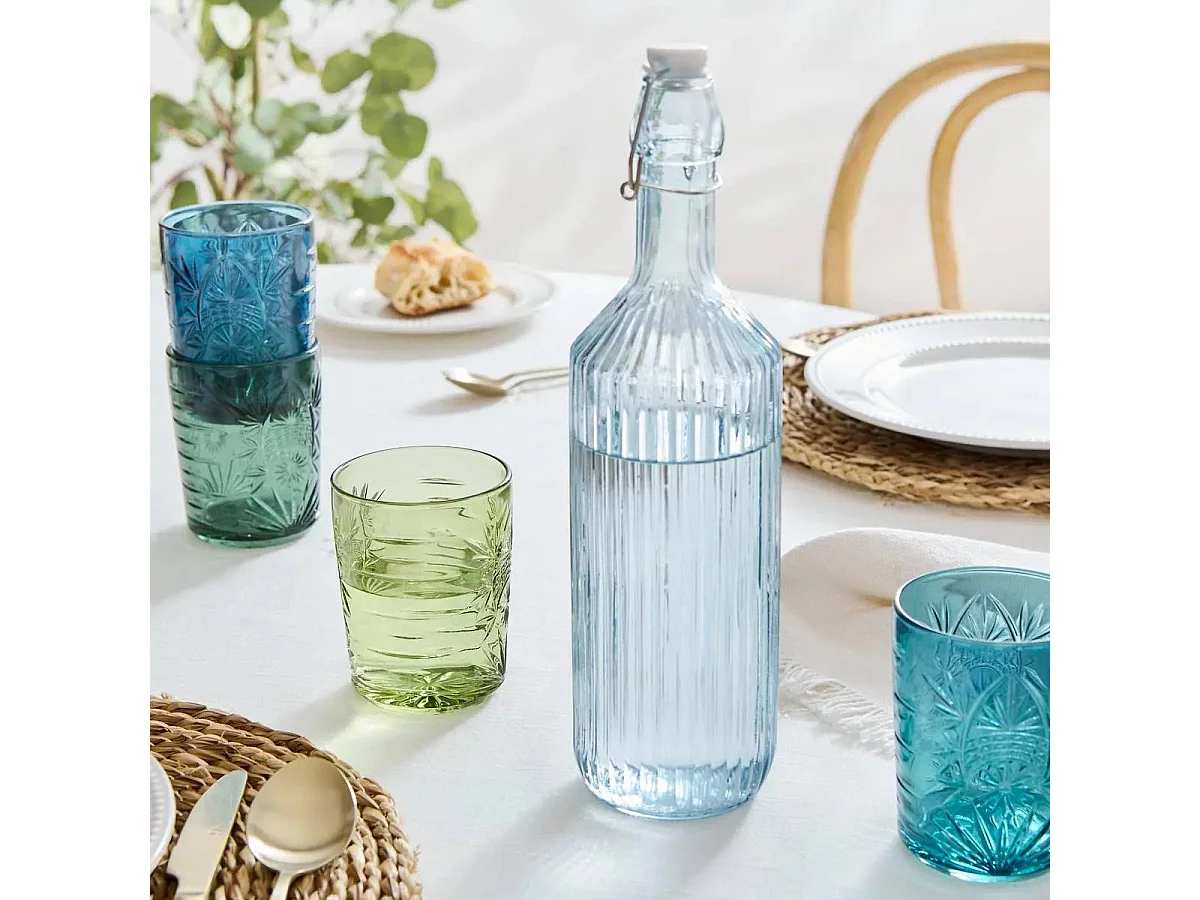 Lot de 4 Gobelets Bas Design "Ayla" 35cl Bleu