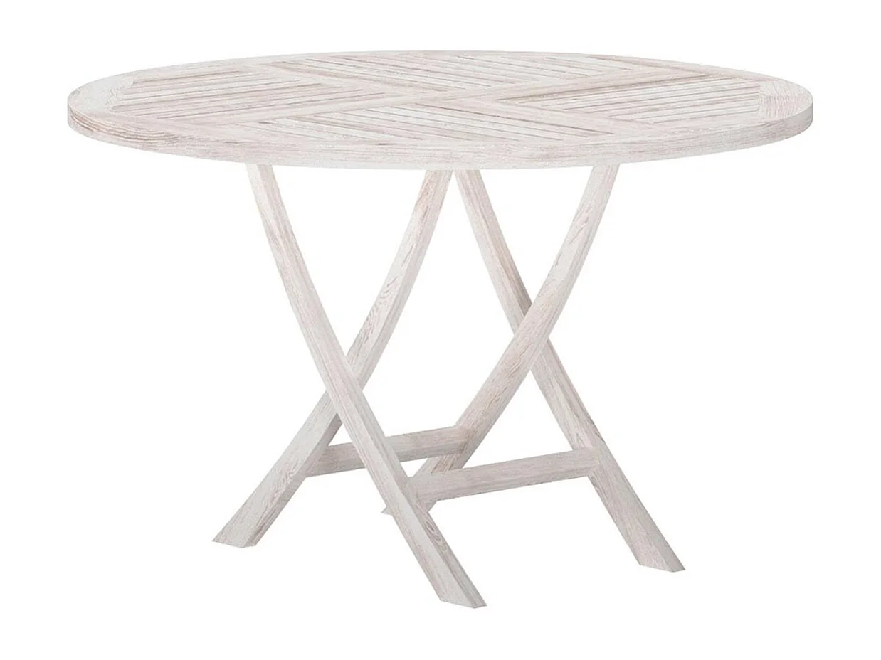 Table de Jardin Ronde "Kenya" 120cm Naturel