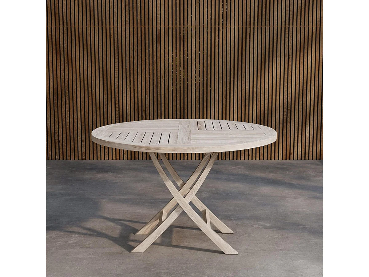 Table de Jardin Ronde "Kenya" 120cm Naturel
