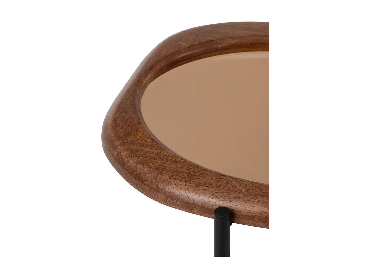 Table Basse en Verre "Zig" 118cm Marron