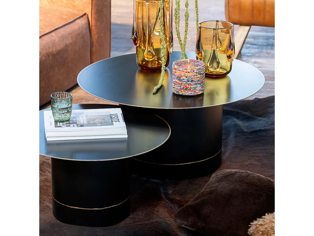 Table Basse en Métal "Border" 80cm Noir