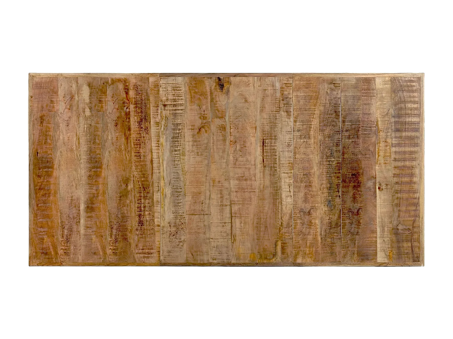 Table à manger rectangulaire style industriel 150cm Rustica Bois de manguier et Métal Noir