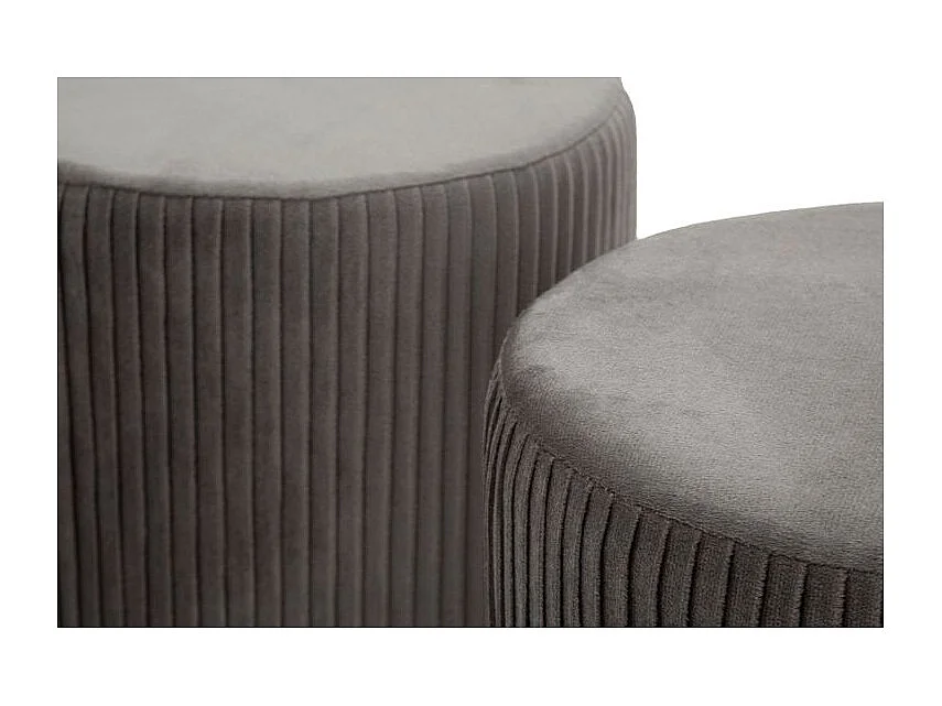 Banc Shopy gris avec rangement et 2 tabourets