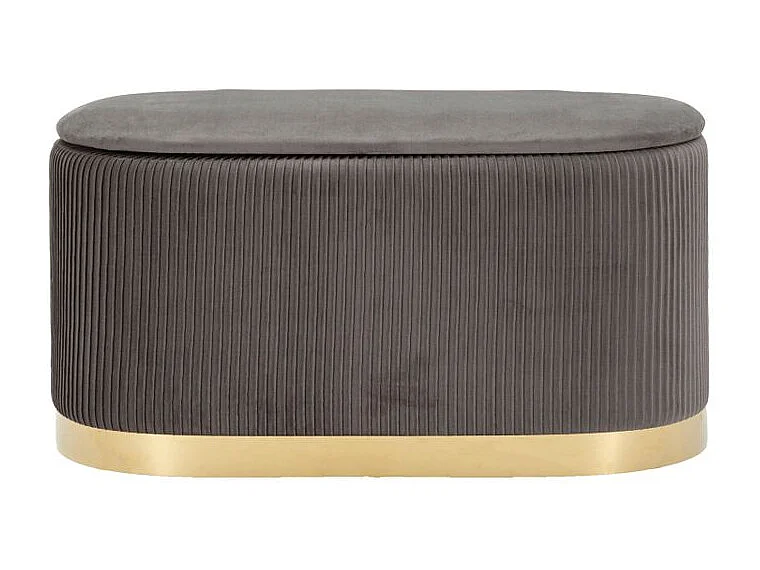 Banc Shopy gris avec rangement et 2 tabourets