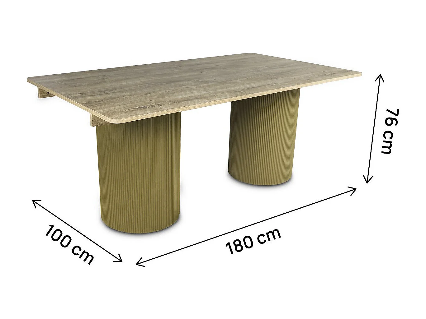 Ovaler Holz-Esstisch "Zenith" - 180 cm - 8 Sitzplätze - Beige