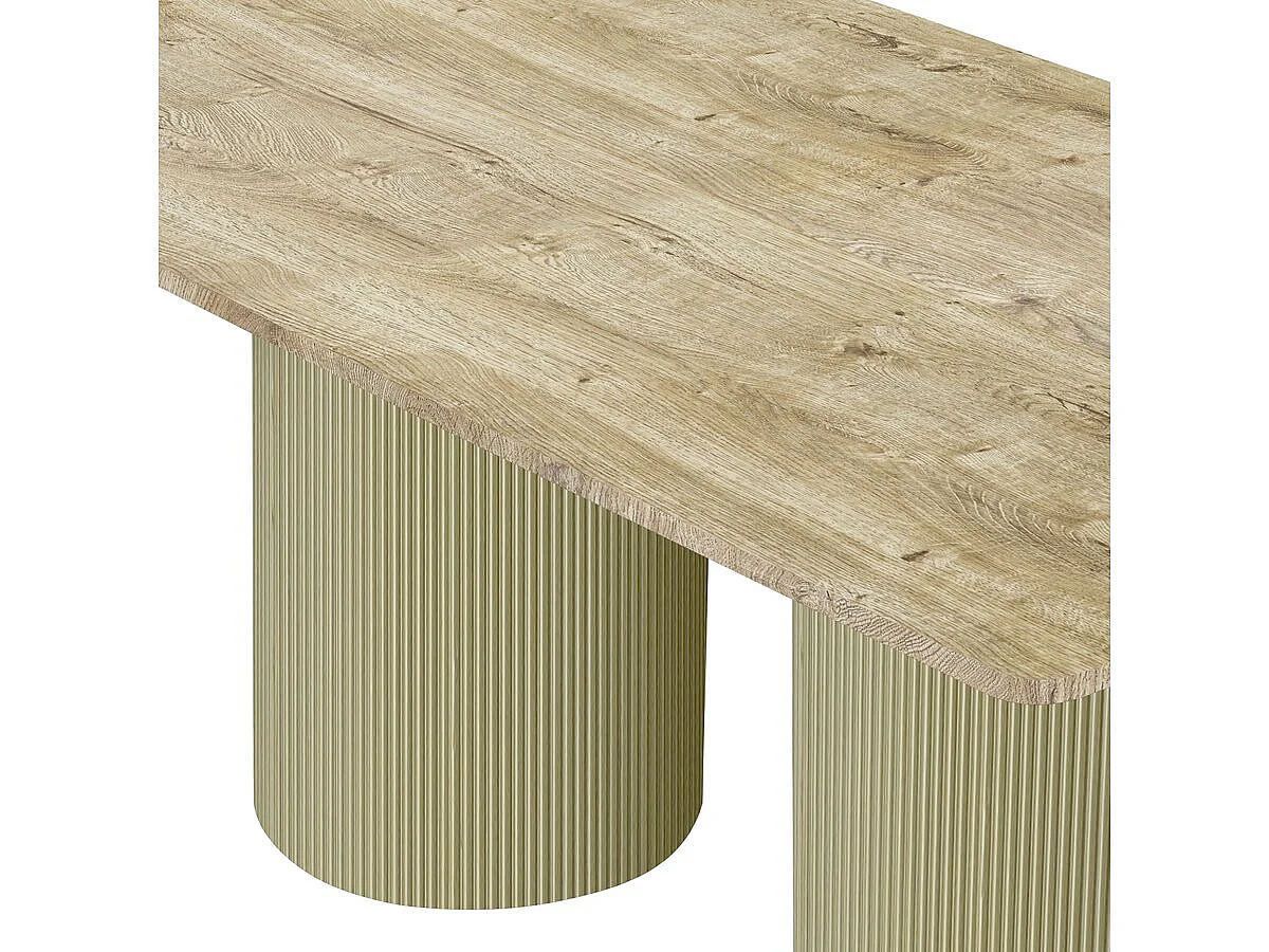 "Zénith" Ovalt Trämatbord - 180 cm - 8 Sittplatser - Beige Modern Design