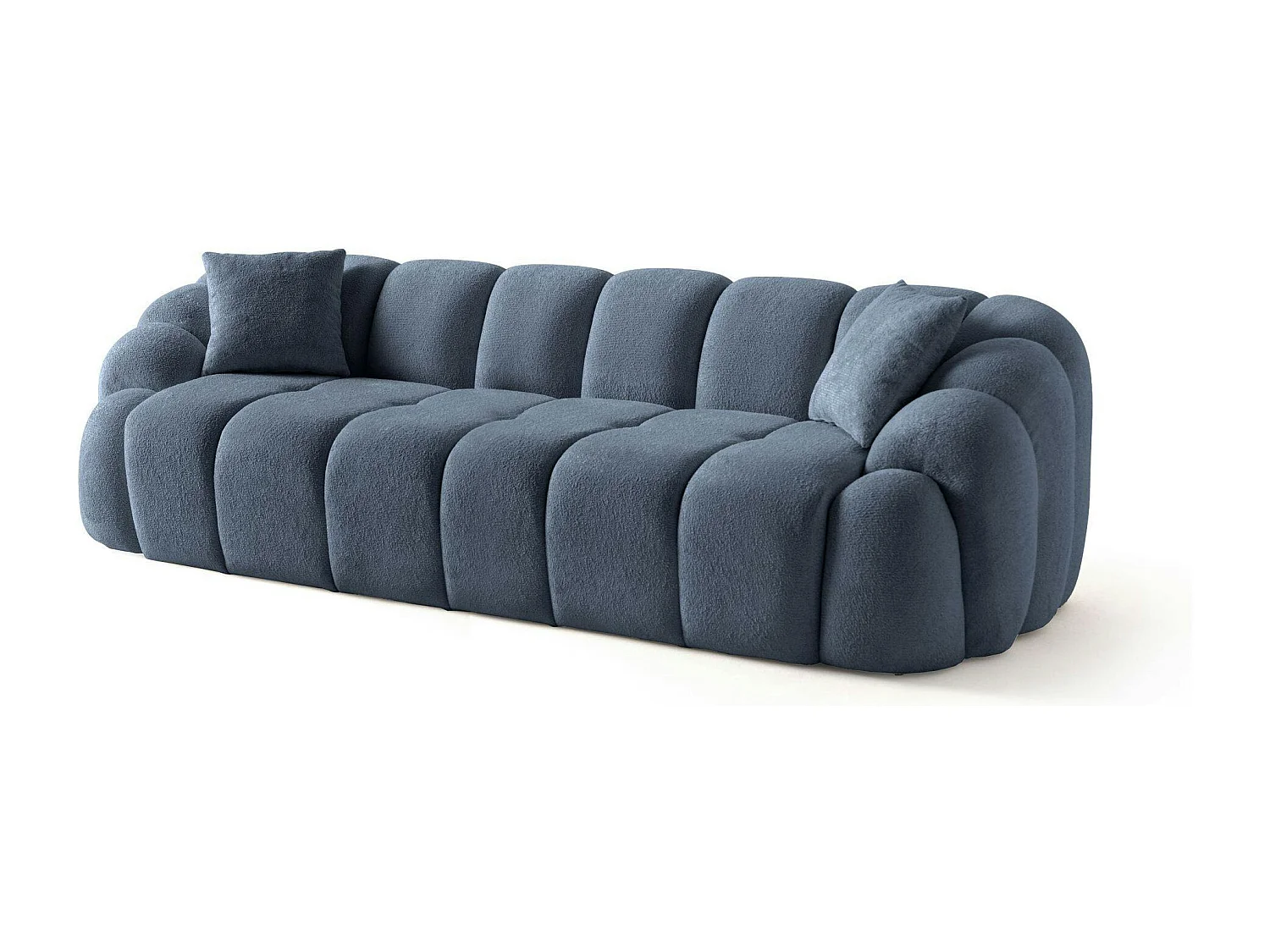 Canapé 4 places bleu design arrondi ONDA