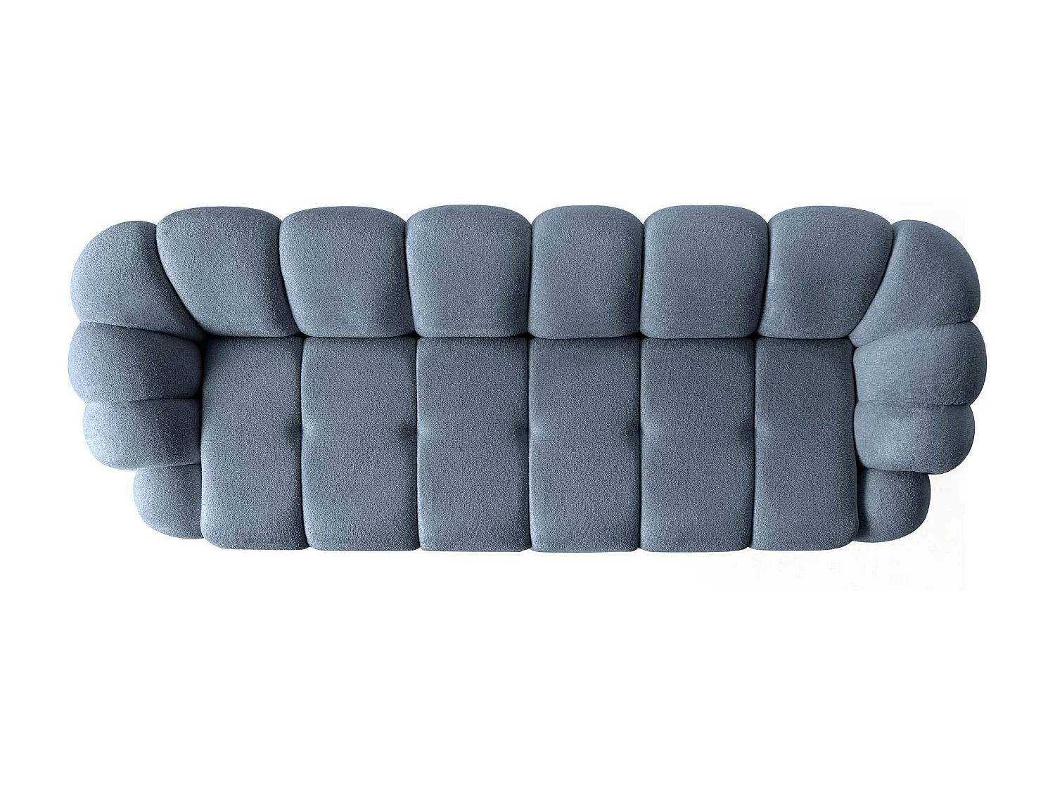 Canapé 4 places bleu design arrondi ONDA