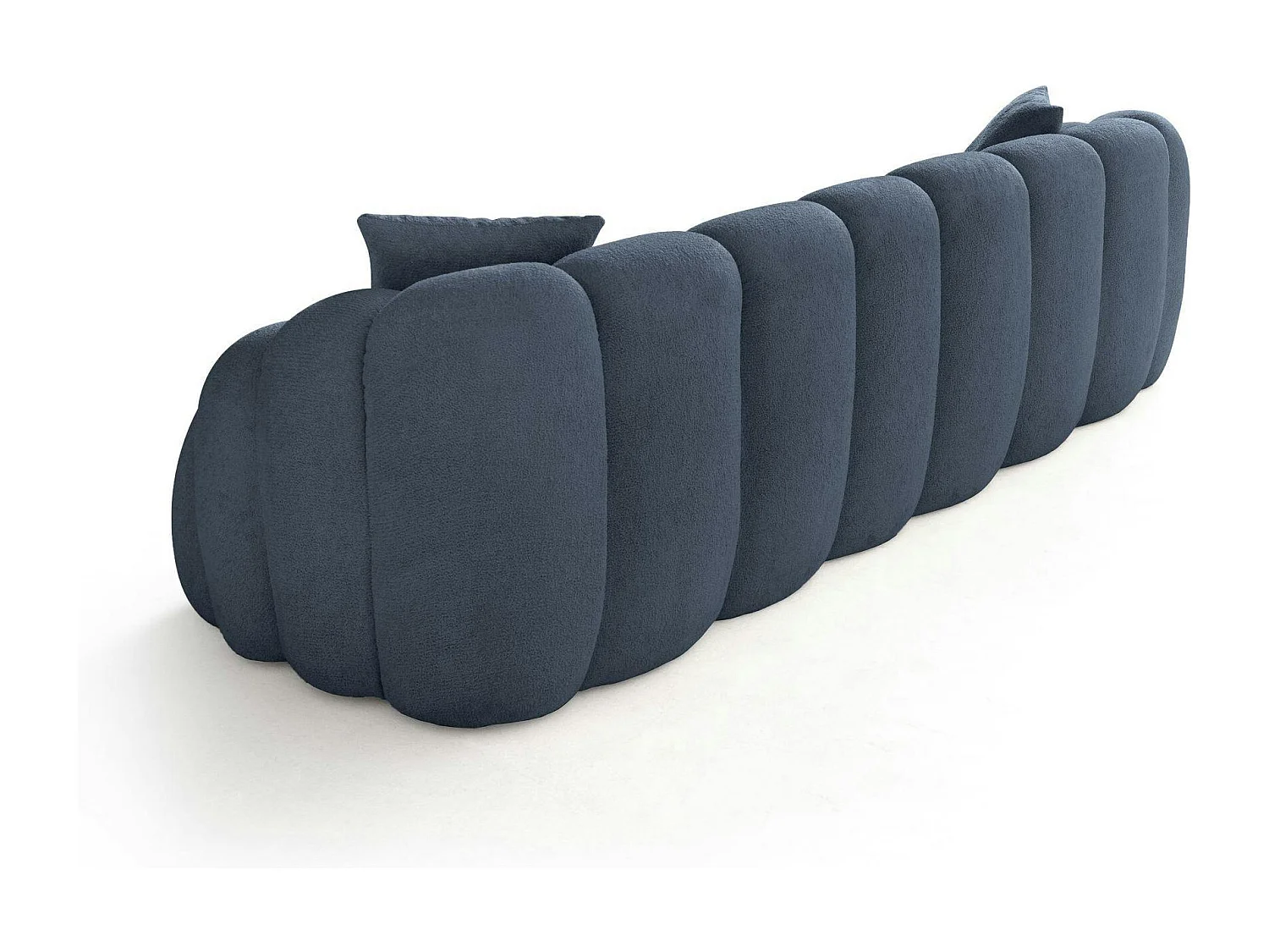 Canapé 4 places bleu design arrondi ONDA