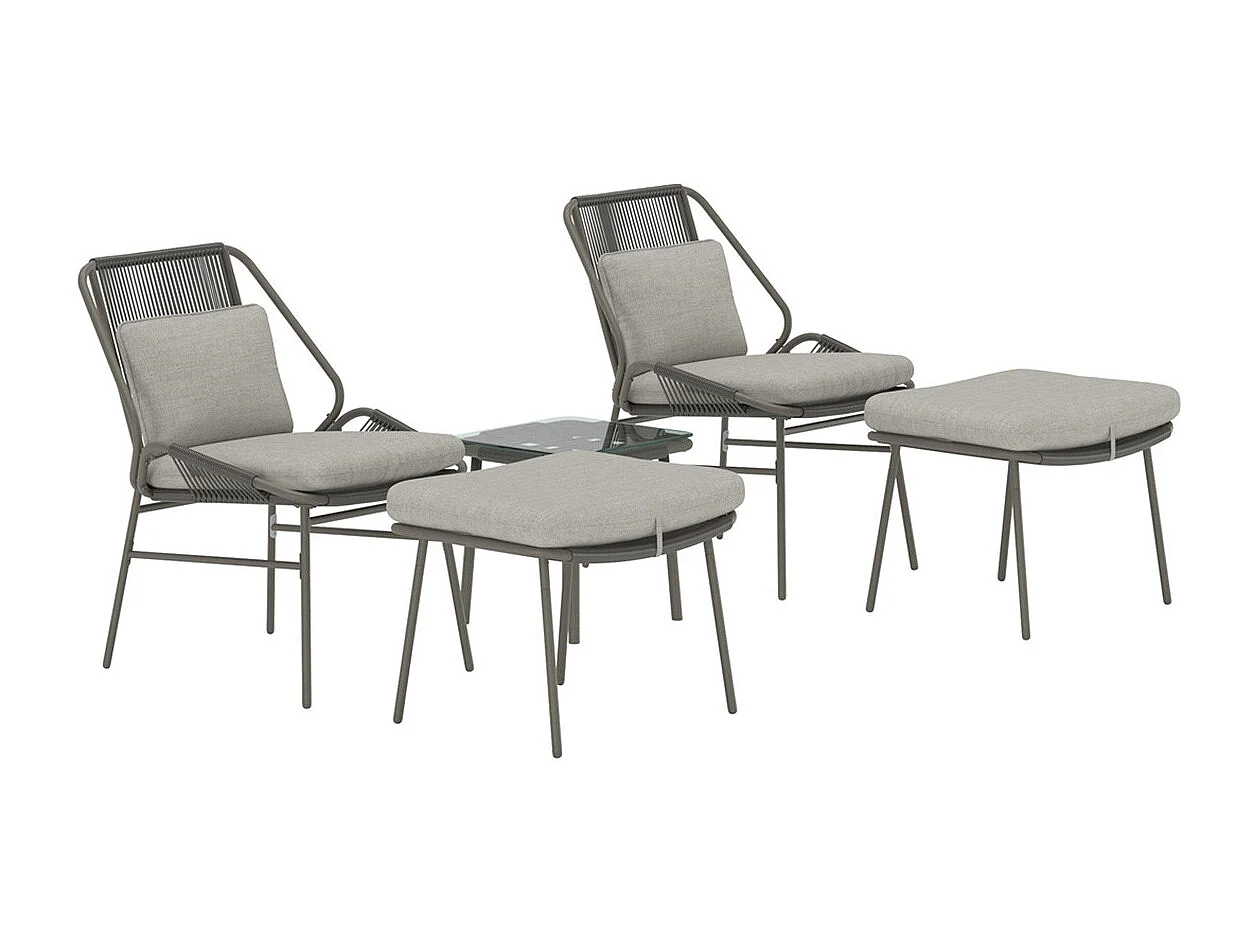 Salon de Jardin 3 Pièces "Zakynthos" 85cm Marron