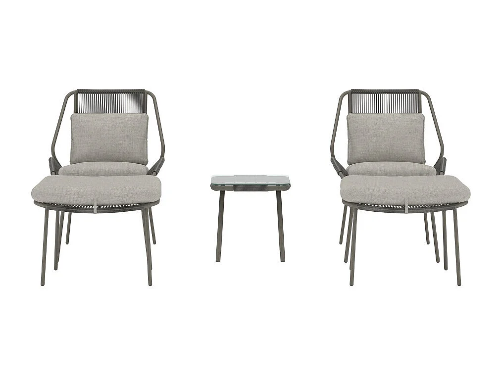 Salon de Jardin 3 Pièces "Zakynthos" 85cm Marron