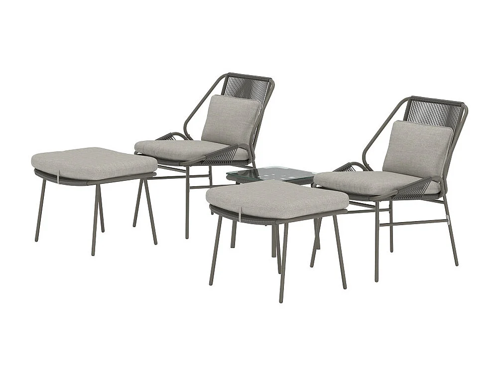 Salon de Jardin 3 Pièces "Zakynthos" 85cm Marron