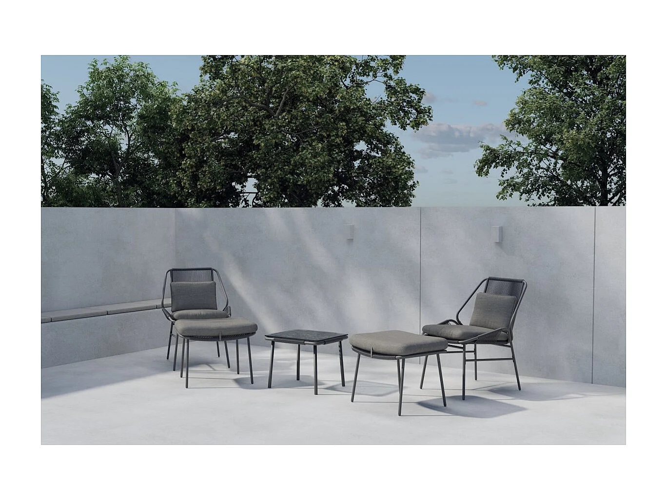 Salon de Jardin 3 Pièces "Zakynthos" 85cm Marron