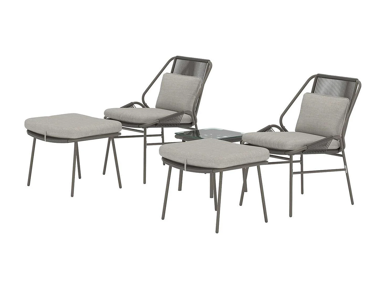 Salon de Jardin 3 Pièces "Zakynthos" 85cm Marron