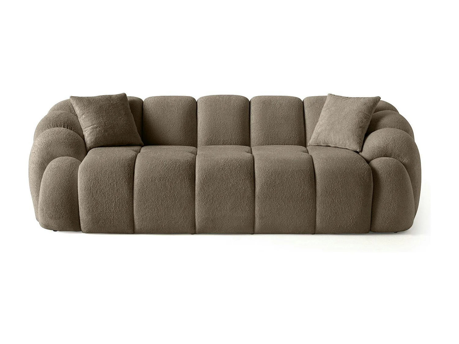 Canapé 3 places taupe design arrondi ONDA