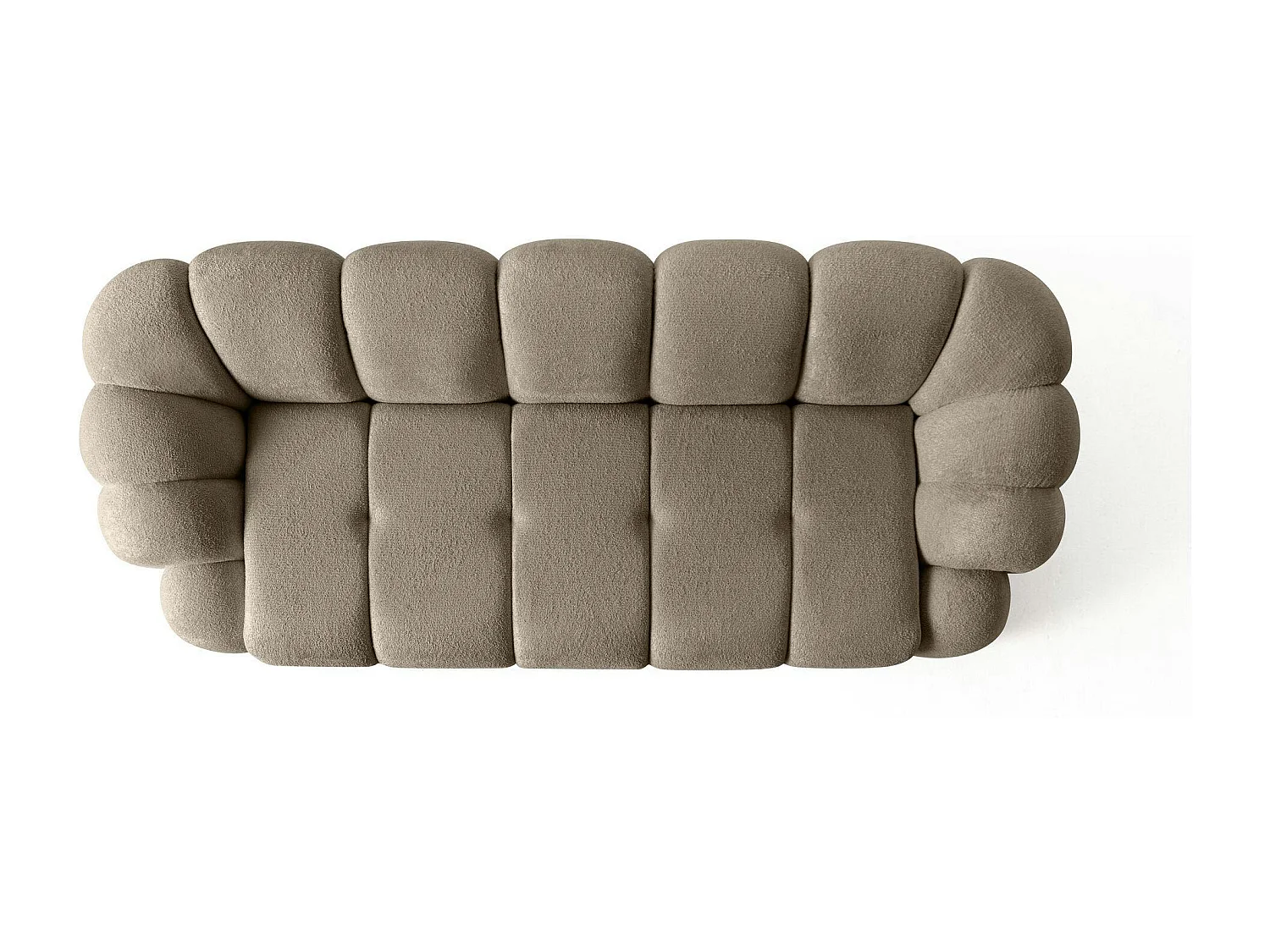 Canapé 3 places taupe design arrondi ONDA