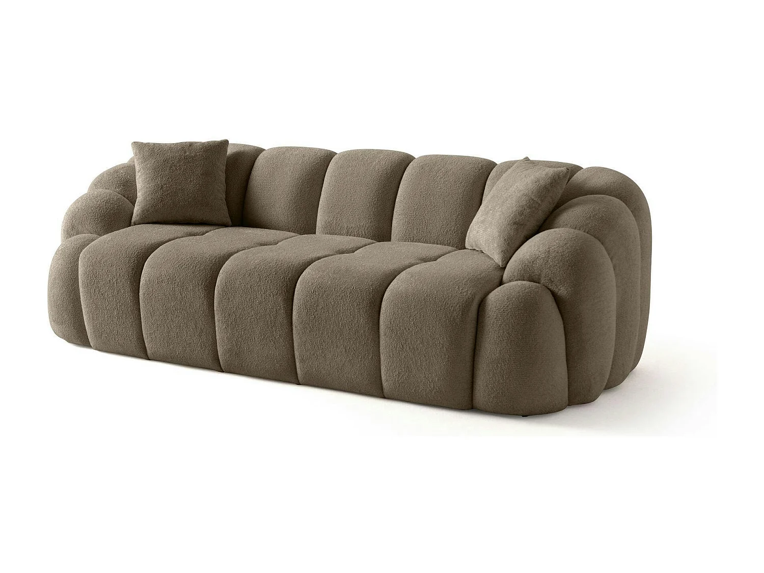 Canapé 3 places taupe design arrondi ONDA
