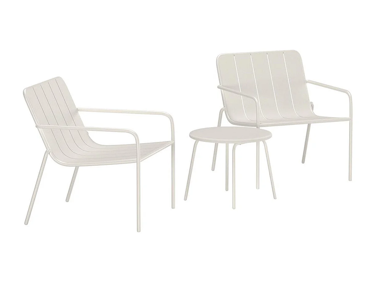 Salon de Jardin 3 Pièces "Minos" 74cm Beige