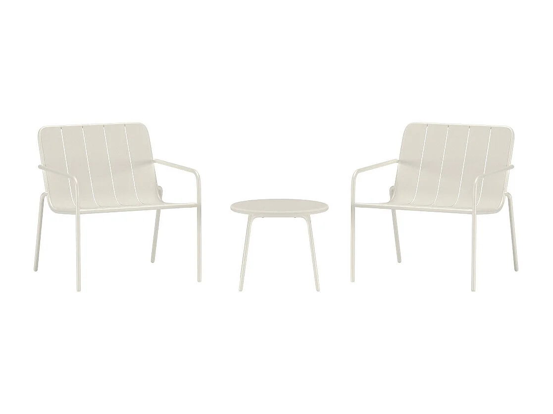 Salon de Jardin 3 Pièces "Minos" 74cm Beige