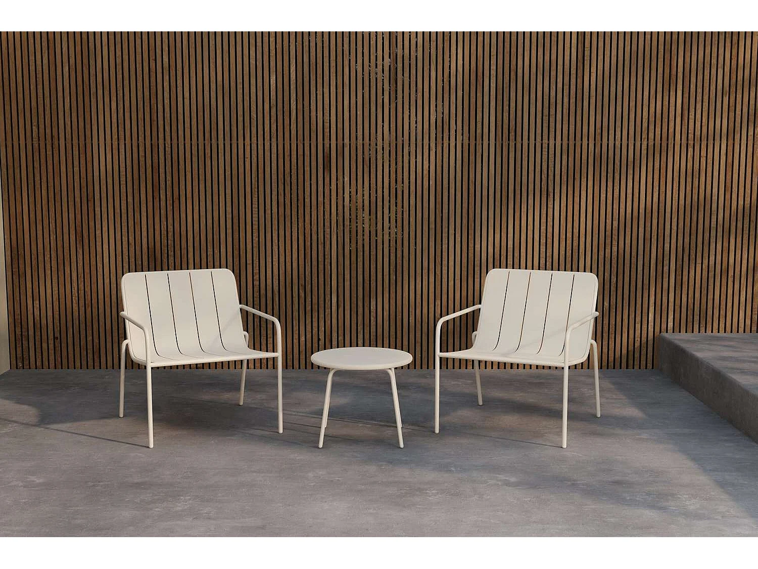 Salon de Jardin 3 Pièces "Minos" 74cm Beige