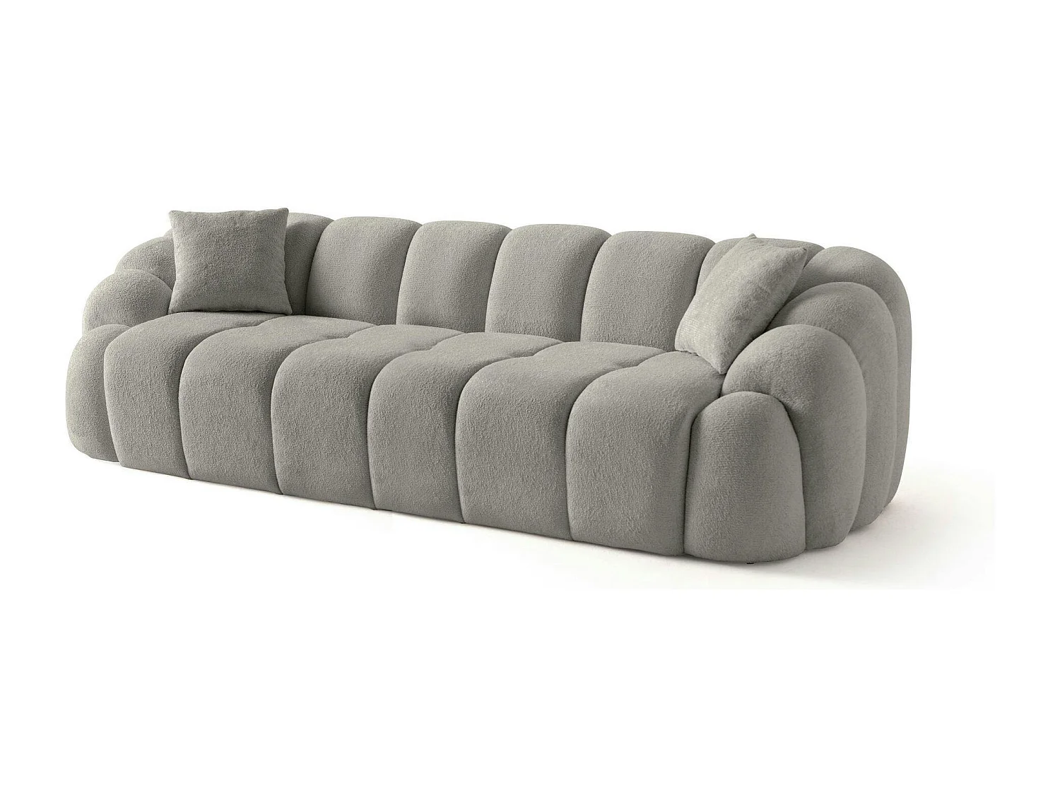 Canapé 4 places gris design arrondi ONDA