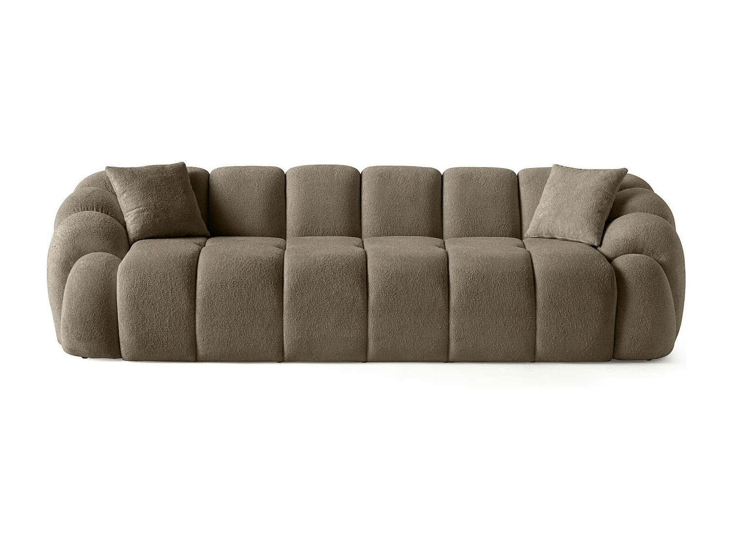 Canapé 4 places taupe design arrondi ONDA