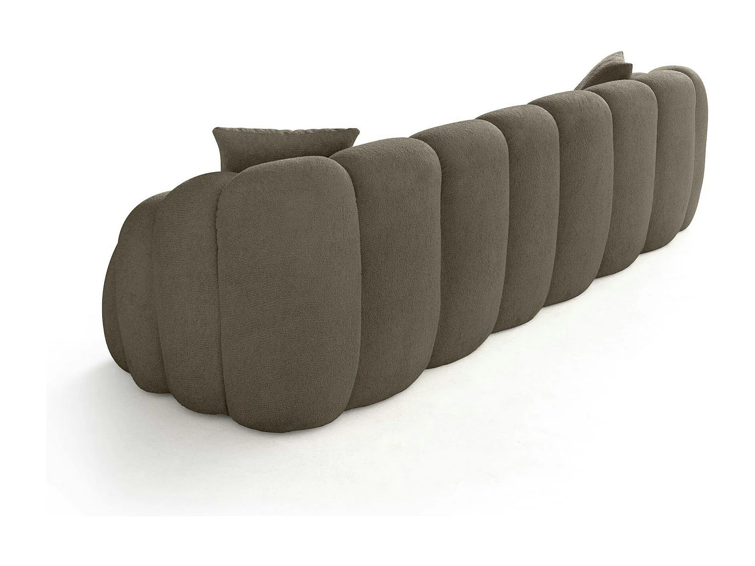 Canapé 4 places taupe design arrondi ONDA