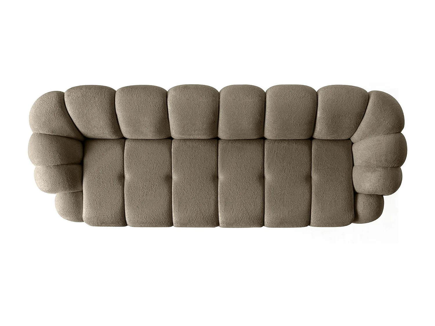 Canapé 4 places taupe design arrondi ONDA