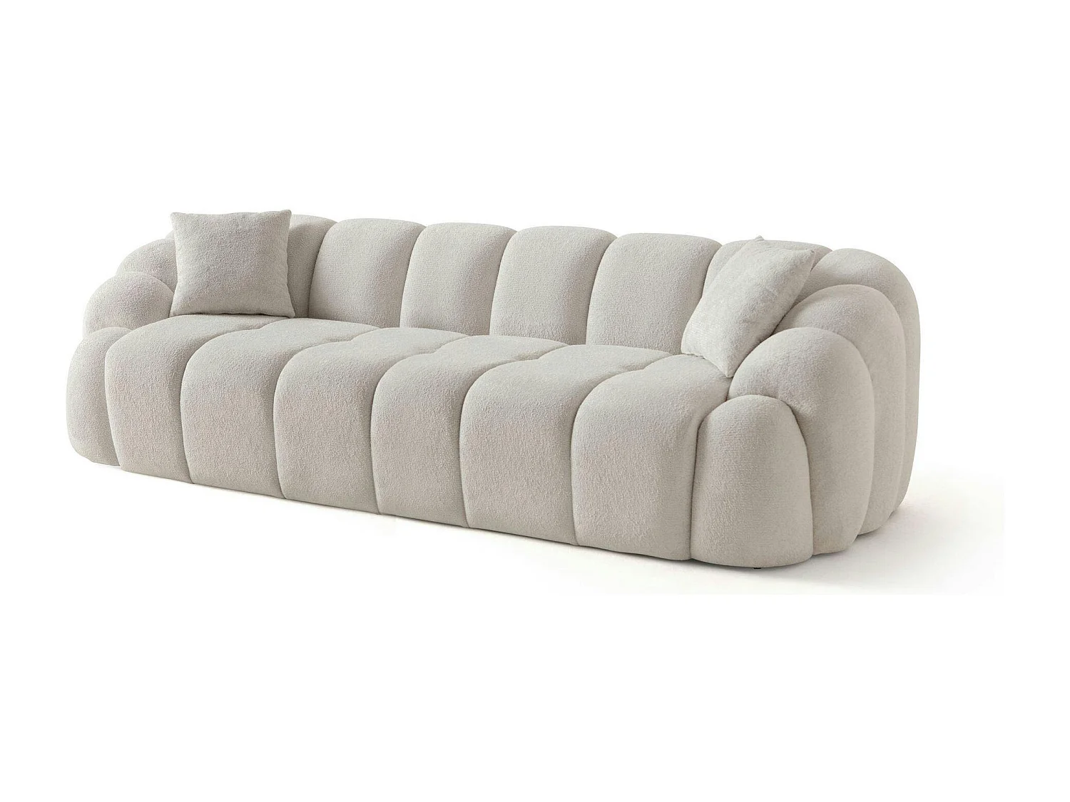 Canapé 4 places blanc écru design arrondi ONDA
