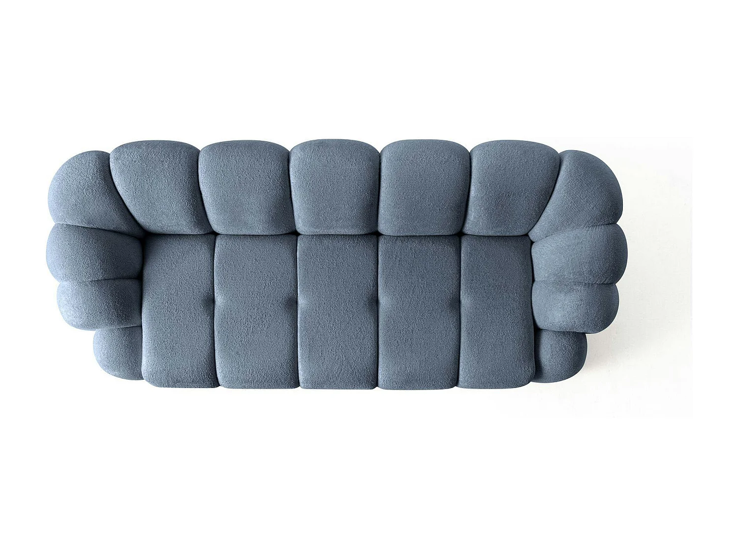 Canapé 3 places bleu design arrondi ONDA