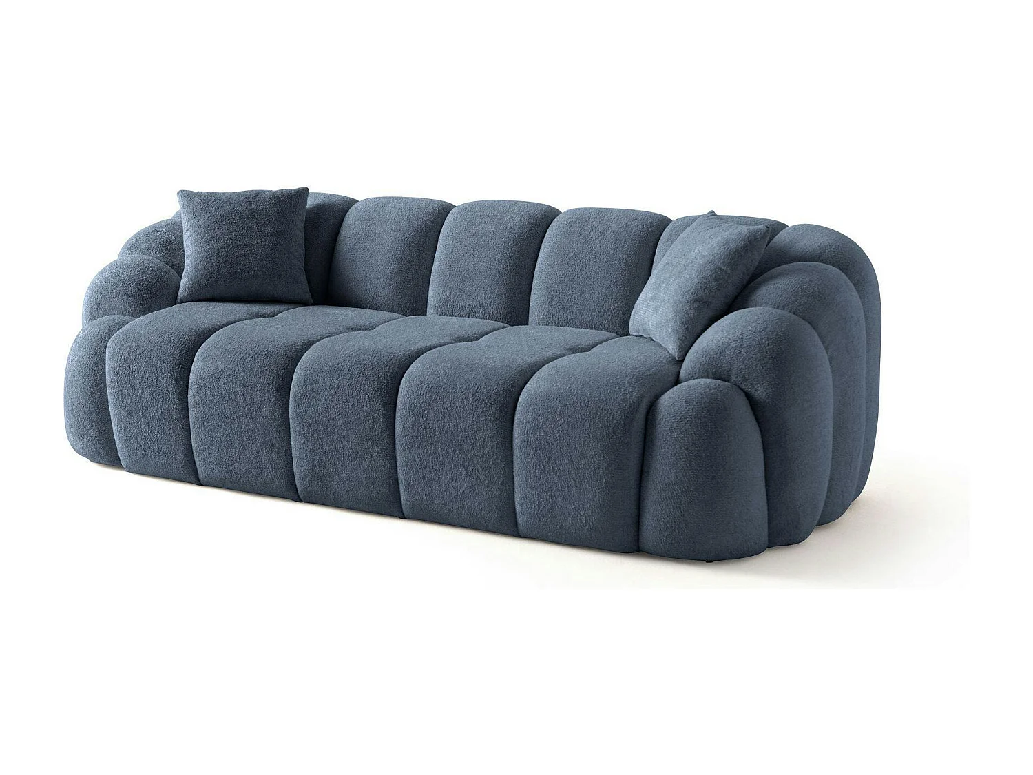 Canapé 3 places bleu design arrondi ONDA