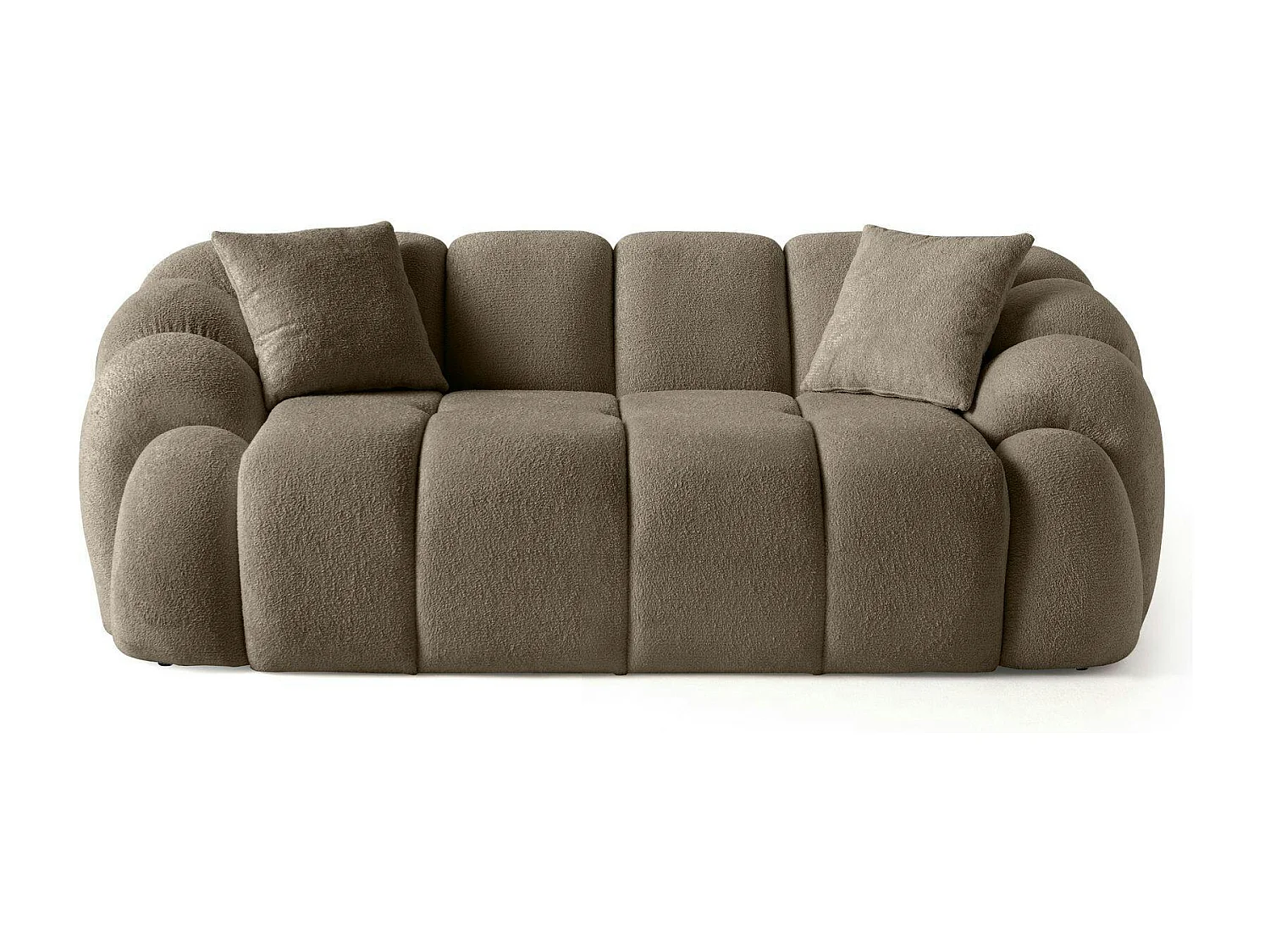 Canapé 2 places taupe design arrondi ONDA