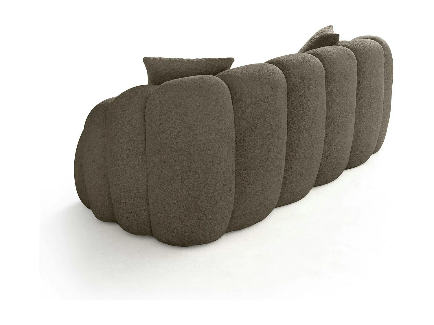 Canapé 2 places taupe design arrondi ONDA