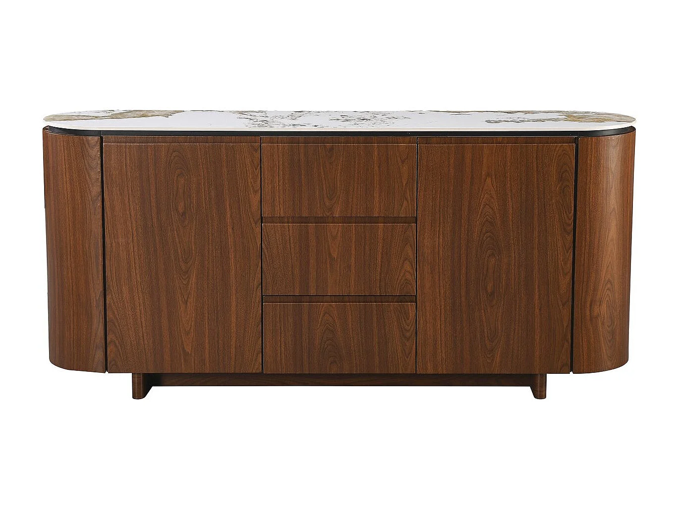 Buffet en bois avec plateau en céramique "Stonea" - 180 x 40 x 85 cm - Marron