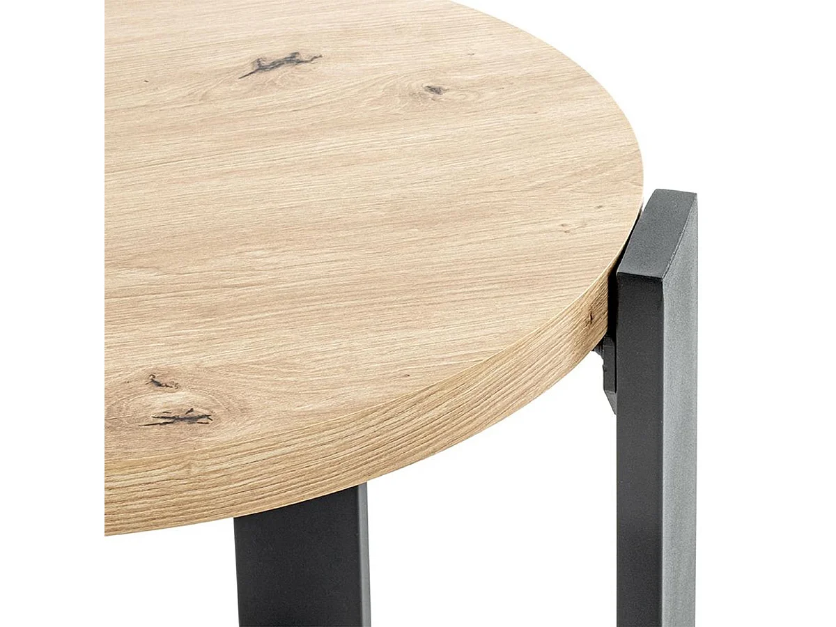 Table Basse Design "Tiny" 50cm Naturel & Noir