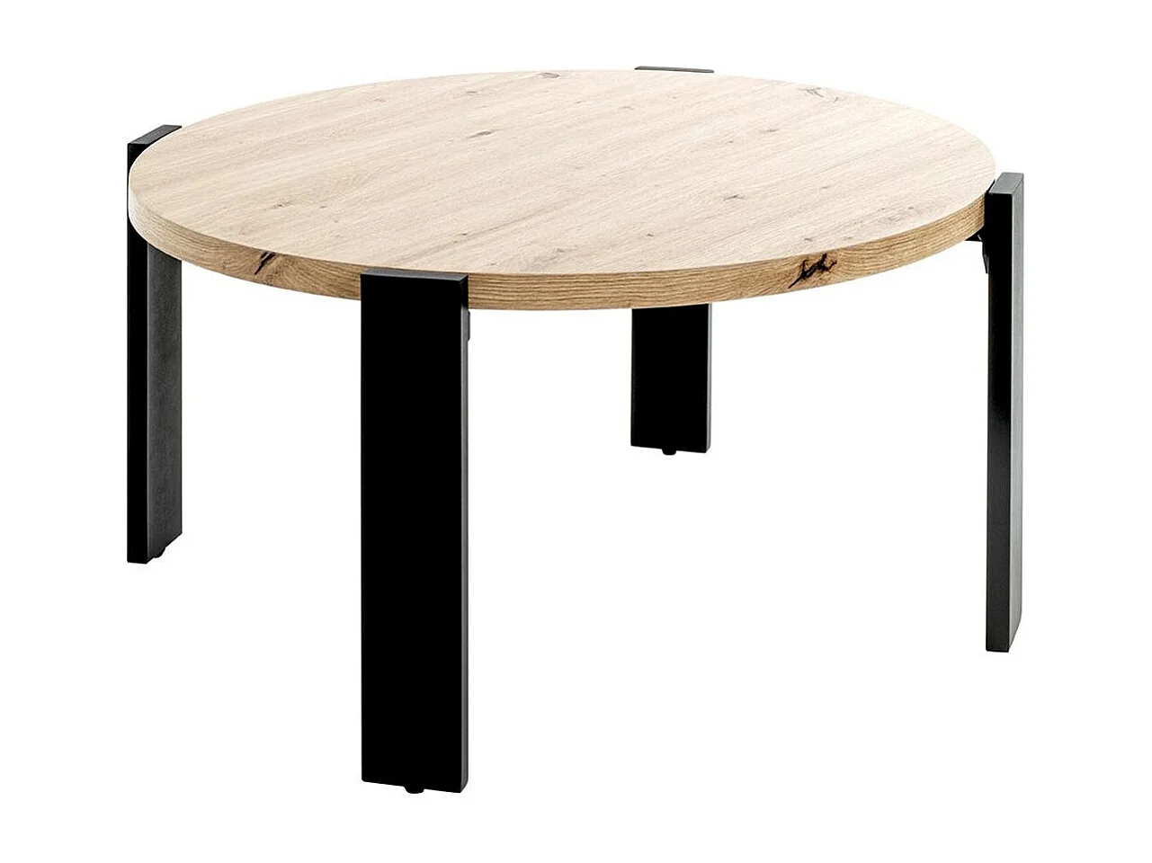 Table Basse Design "Tiny" 75cm Naturel & Noir
